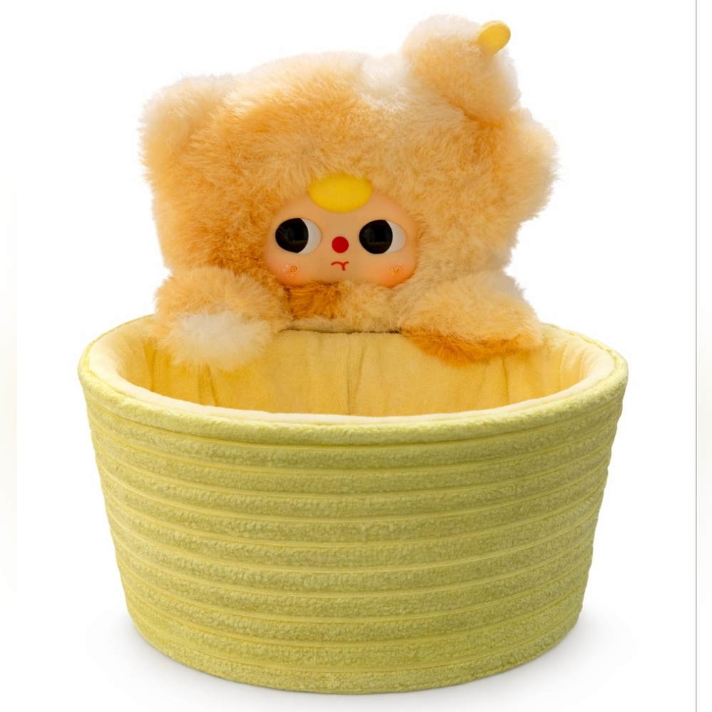 Baby Three Storage Basket Plush - NIB - Honey Bear